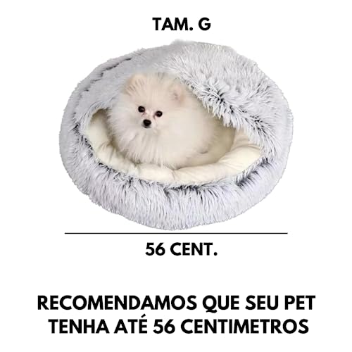 CAMA PET TOCA NUVEM COBERTA FECHADA CAMINHA COM COBERTURA PELUCIADA IGLU CASINHA CACHORROS E GATOS 5
