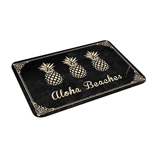 Tapis de porte grand modèle imprimé ananas lavable 65x90 - 3