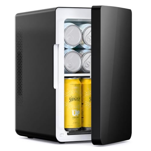 Image of Antarctic Star Mini Fridge 6L /8 Can Portable Cooler,Personal Compact Refrigerator for Skin Care, Food,Drinks or Cosmetics, AC /DC for Bedroom, Car, Office,Black