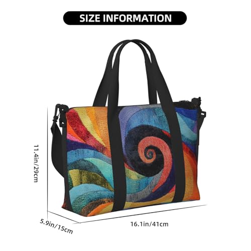 Colorful art print Travel Duffel Bag, Sports Tote Gym Bag, Swim Pool Bag Large Shoulder Tote Bag for Beach Weekender4