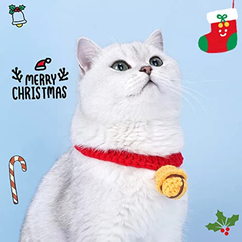 Joiena Cat Dog Christmas Costume Pet Scarf Outfit, Xmas Cat Clothes Collar, Christmas Necklace Scarf, Soft and Cute Apparel for Cats and Puppy, Funny Christmas Pet Dress Up