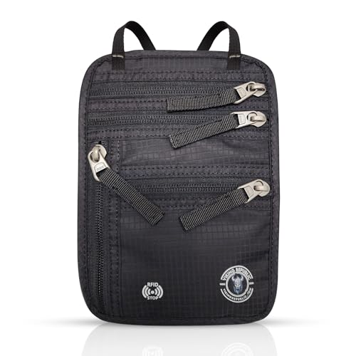 Image of Viking Republic - Neck Wallet - RFID Blocking Passport Wallet - Travel Pouch for Passports - Easy To Conceal