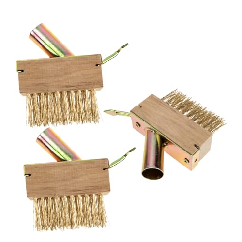 KONTONTY Set 3 Spazzole in Filo D’Acciaio per Diserbo e Pulizia Fessure Giardino, Rimozione Muschio da Patio, Vialetti e Marciapiedi, Testine Sostituibili Gancio per Uso Manuale o Manico