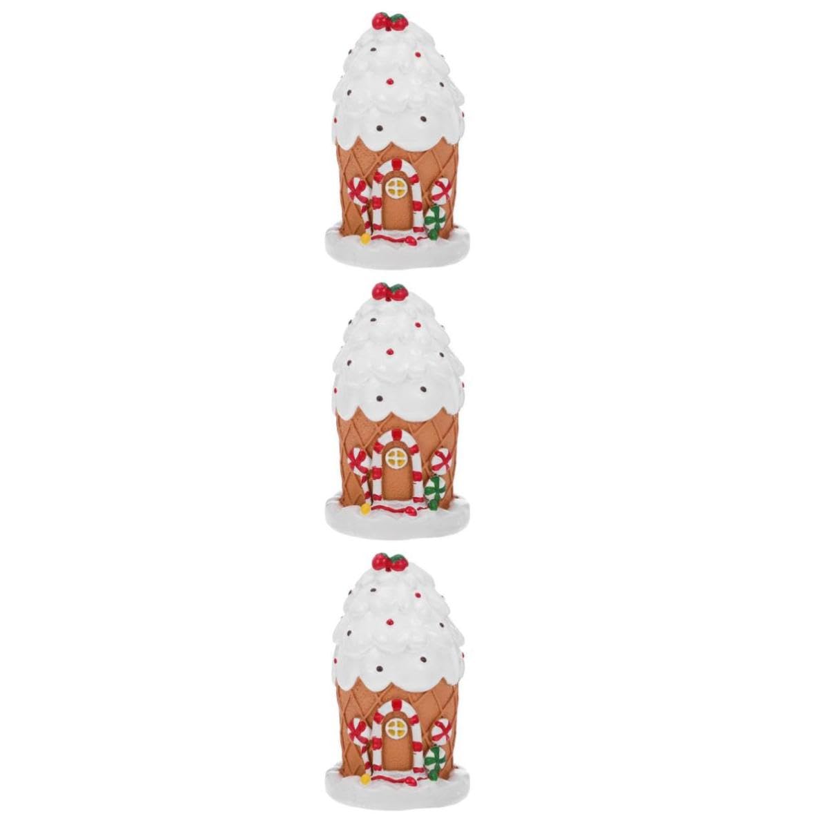 Toyvian 3 Pièces Décoration Maison D'épice Noël en Résine, Maison