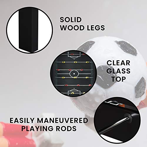 Hanover Foosball Coffee Table With Telescopic Rods And Counterbalanced Players, Black #TOP3