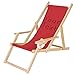 Ferocity Chaise Longue Pliable en Bois avec accoudoirs et Porte-gobelet Votre Texte Rouge [119]