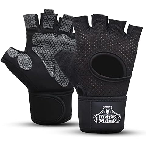 Bear Grips Weight Lifting Gloves for Men & Women | Half Finger Lifting Gloves | Full Finger Workout Gloves for Men | No Finger Exercise Gloves l Compression Weightlifting Gloves | Gym Gloves for Men Cover