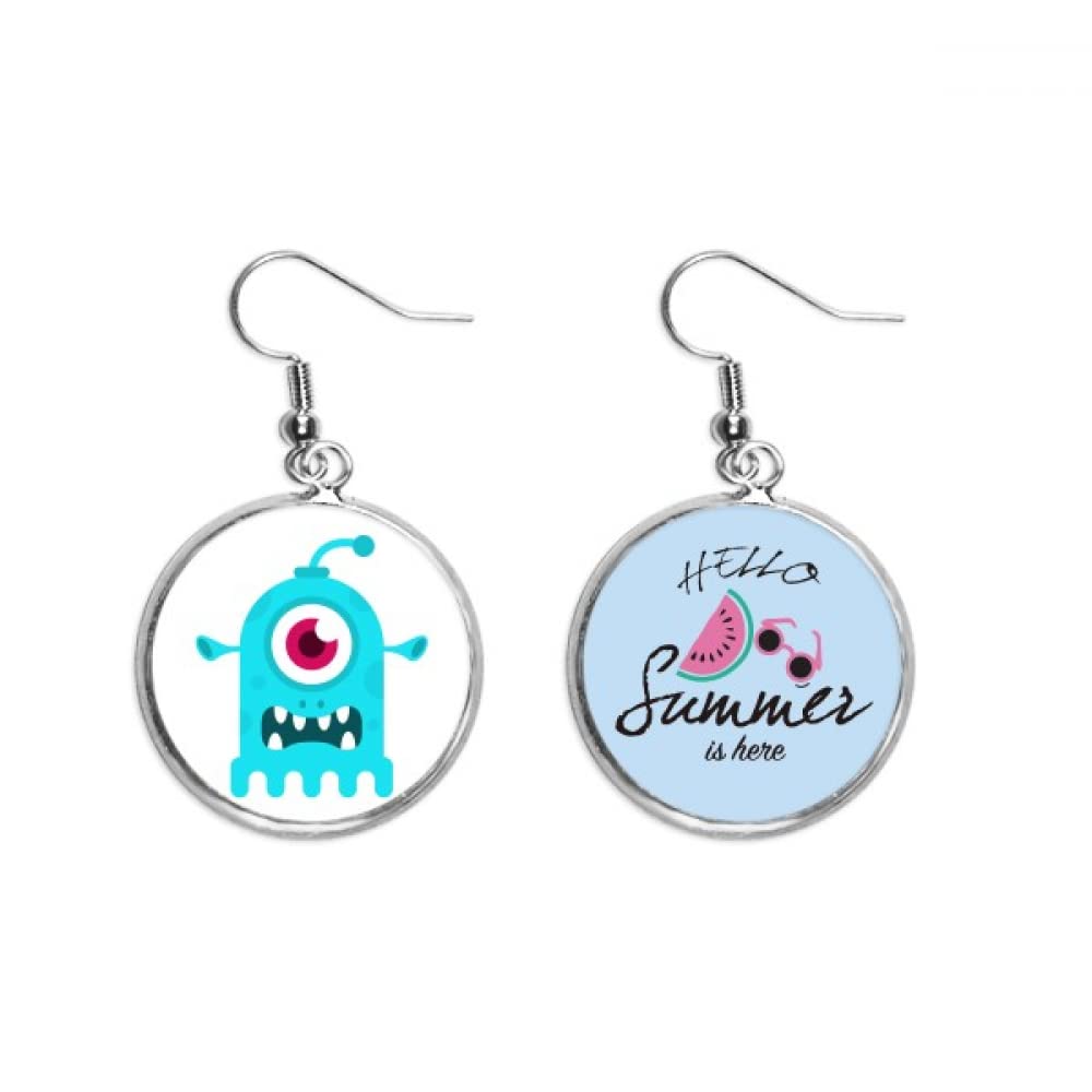 Pendientes de alien azul cómodos para lóbulo orejas sensibles sandía 5