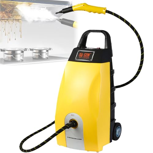 ZXDTVFGN Nettoyeur Vapeur Multi - Usages,Nettoyeur Vapeur Continu Haute Température,Puissant de 3000 W avec Réservoir de 3,5 L et 9 Têtes de Brosse pour la Cuisine,la Salle de Bain,Le Carre