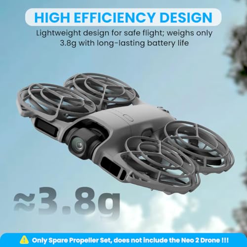 Image of ZORBES Compatible with Neo 2 Drone Spare Propeller Set, 2 Pair Replacement Drone Blades for Maintenance, Stable Flight & High Efficiency Lightweight Propellers