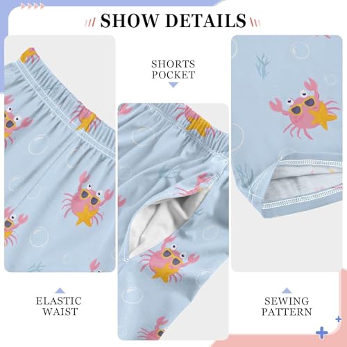 ALAZA Crab Star Blue Cartoon Pajama Lounge Pants Long Sleep Pajama Bottoms with Pockets4