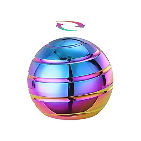 Kryfa Kinetic Desk Toys, Fidget Toys Kids Adults, Adults Office Desk Toys, Metal Kinetic Fidget Spinners for Kids Party Favors, Stocking Stuffers for Kids (1.54", Rainbow) Cover