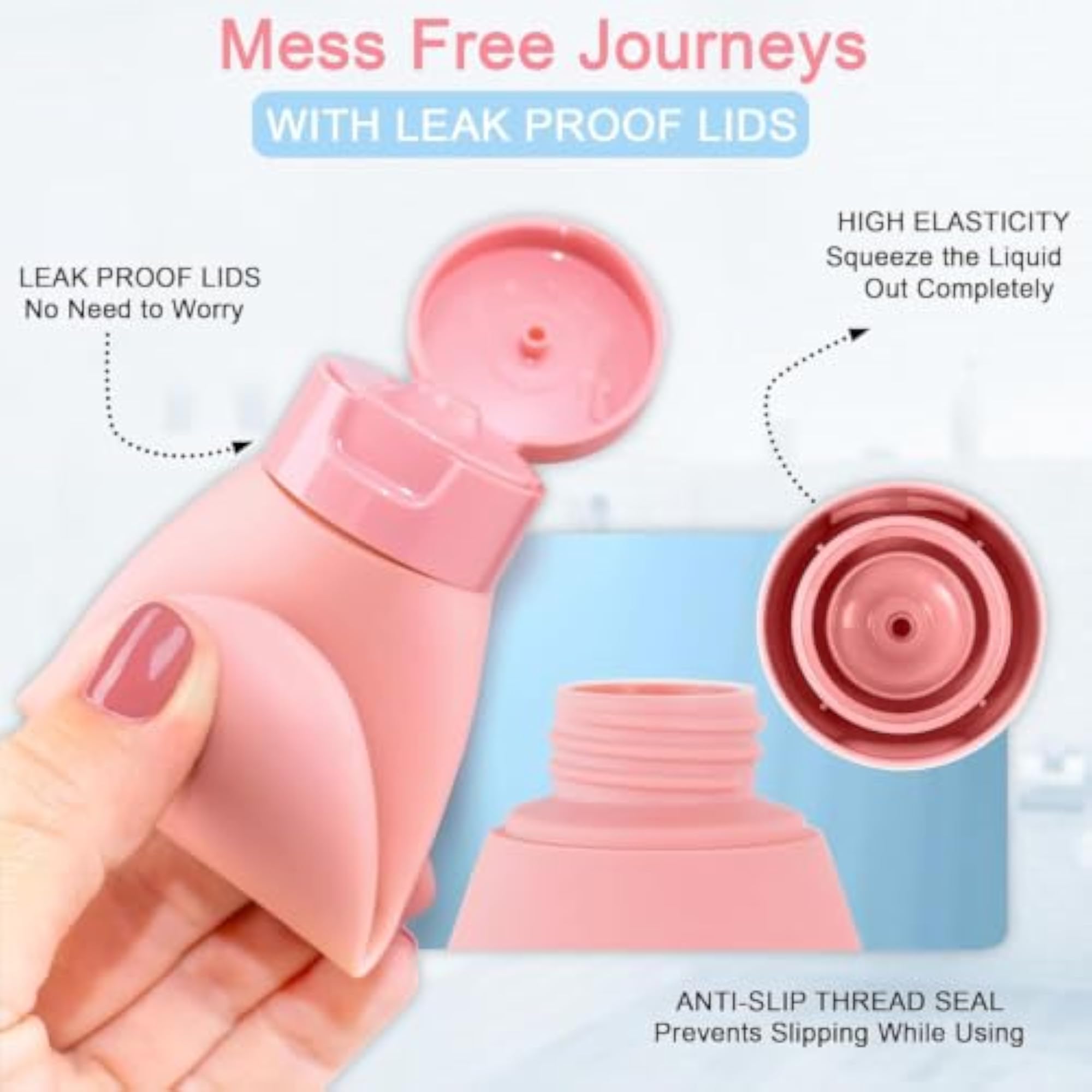 Travel Bottles Squeezer Set, Pack of 3
