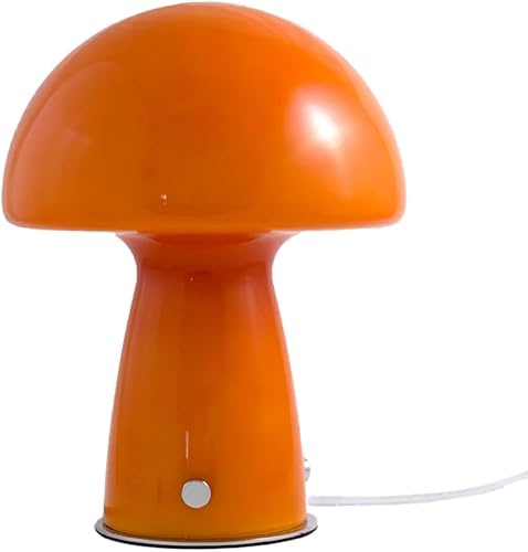 Midcentury - Lámpara de mesa de seta de vidrio importado, lámpara táctil LED de alta calidad para decoración moderna de mediados de siglo o disponible en Yaxa Peru