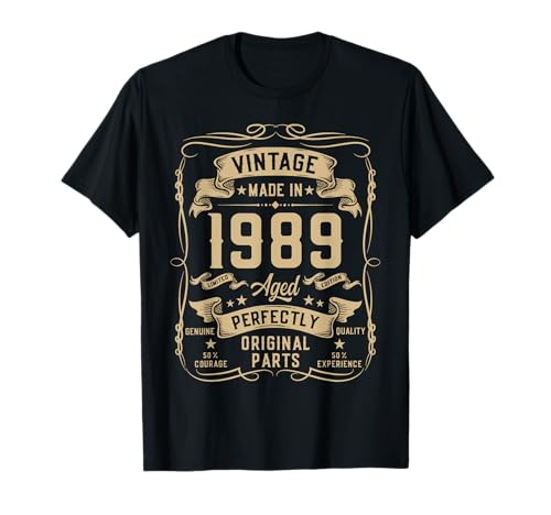 Vintage 1989 36yr 36th Birthday Gifts for Men 36 Years Old T-Shirt