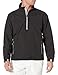 Zero Restriction Men's Power Torque 1/4 Zip Packable Rain Jacket, Black/Black, Large