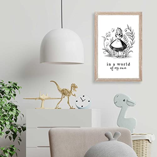 Plaque bois Alice au pays des merveilles illustration rétro chic