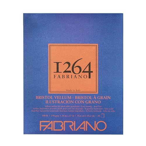 Bloc de papier Fabriano Vellum Bristol blanc 14x17 cm pour dessin