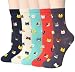 Chalier 5 Pairs Womens Cute Animal Socks Colorful Funny Casual Cotton Crew Socks
