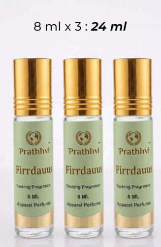 Image of Firrdauus Attar Roll-On Perfume Oil 8 ml x 3 | Alcohol Free | Long Lasting Rich Fragrance | Men & Women | Pocket Size Travel Friendly Roll On | Daily Wear Fragrance - Pack of 3