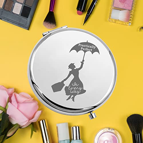 Keychin Mary Qoute Pocket Mirror Mary Fans Gift Practically Perfect In Every Way Umbrella Compact Mirror For Women Girls (Practically Perfect Mirror-S) #TOP5