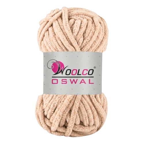 Image of Yankie Chenille Supersoft Velvet Yarn, Plushie & Blankie Yarn for Crochet, Knitting, Amigurumi & DIY Crafts (Skin, Pack of 1)