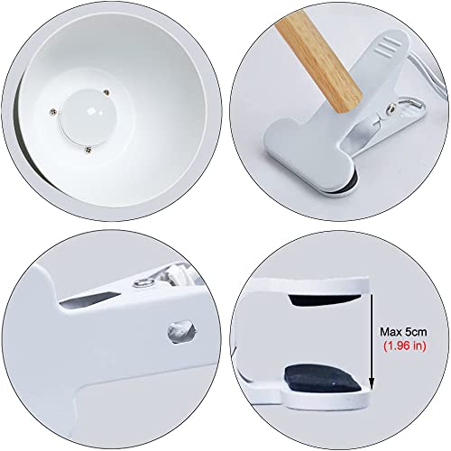 LANMOU Lampada da Lettura in Legno con Pinza