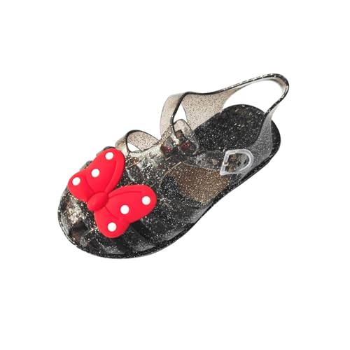 Shoes Girls Summer Sandals Transparent Polka Dot Stereo Bow Pattern Sandals Princess Sandals Casual Sandals(Black,32)2