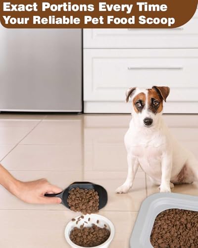 2PACK Dog-Cat Food-Scoop Measuring-Cup,1 Cup Capacity Versatile Plastic Pet Food Scoop with Measuring Lines 1 Cup and 1/2 Cup for Precise Portion Control (Black and Grey) - Thumbnail 7