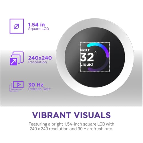 NZXT Kraken Plus 360 RGB - Dissipatore CPU AIO 360mm, LCD - Bianco - 3
