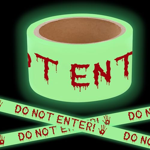 rosulasi Glow in The Dark Halloween Decorations Caution Tape 2inx16.4ft