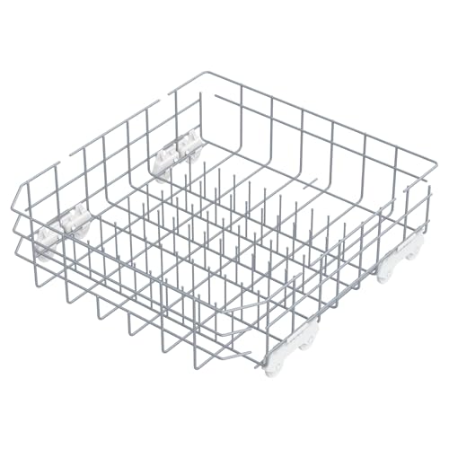 UPGRADED W10728159 W10525646 Dishwasher Lower Rack Replacement Compatible with Whirlpool Dishwasher Rack Replace W10315890 W10078180 Kitchenaid Kenmore Elite Dishwasher Bottom Rack & WP3376961 wheels