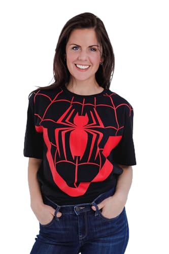 T-shirt Miles Morales Spider-Man noir de déguisement familial pour adulte taille XL