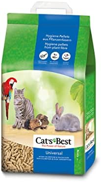 Cat's Best Uniwersalny, 100% roślinny żwirek, niegrudkowy granulat z włókien roślinnych dla kotów i innych małych zwierząt, 5,5 kg/10 l