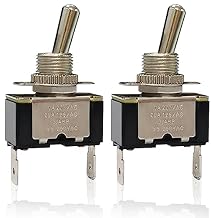 2pcs Toggle Rocker Switch MT-3021-1 Heavy Duty Electrical Switches 2 Pin Position ON-Off 10A 277VAC 20A 125VAC 3/4 HP 125-250VAC Household Replacement Part Spade Terminal for Air Compressor