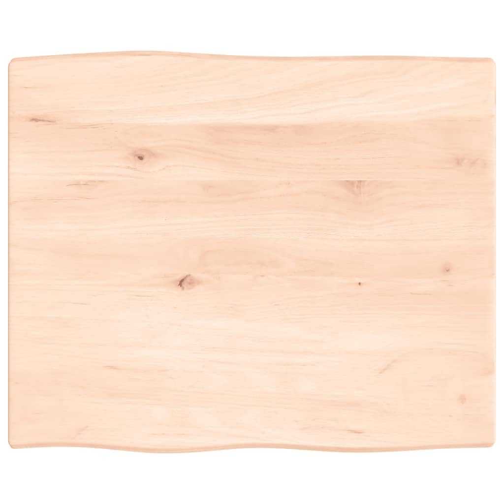 vidaXL Tischplatte, Holzplatte für Tisch Esstisch Couchtisch, Massivholzplatte Handgefertigt mit Baumkante, Ersatztischplatte, 60x50x2cm Massivholz Eiche Unbehandelt