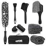 9Pcs Car Wheel & Tire Brush Kit, Wheel Cleaner Brush, Soft-bristled Rim Brush, Car Drying Towel (36
