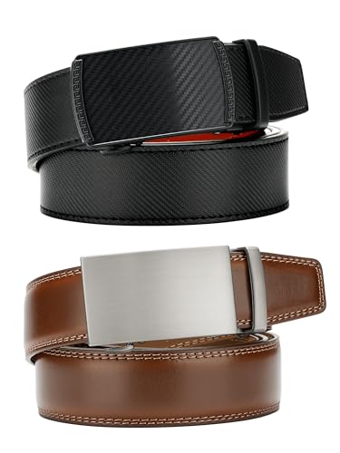 Image of MILORDE Men's Leather Ratchet Belt - 35mm - Customizable Fit