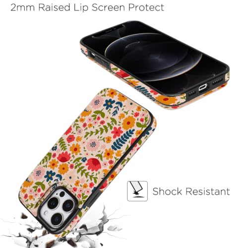 Image of uCOLOR for iPhone 12 /12 Pro Wallet Case Flip (Colorful Wild Flowers)