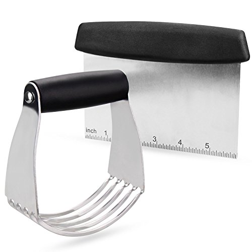 Pastry Cutter Set, Eagmak Pastry Blender And Dough Scraper, Professional Stainless Steel Dough Cutter/Blender Scraper Set For Kitchen Baking Tools (Black) #TOP7