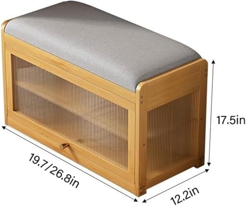Rangement pour chaussures d'entrée compact avec coffre intégré marron - 3