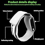 Pulsera LED recargable, 4 unidades de pulseras luminosas USB, cinta reflectante...