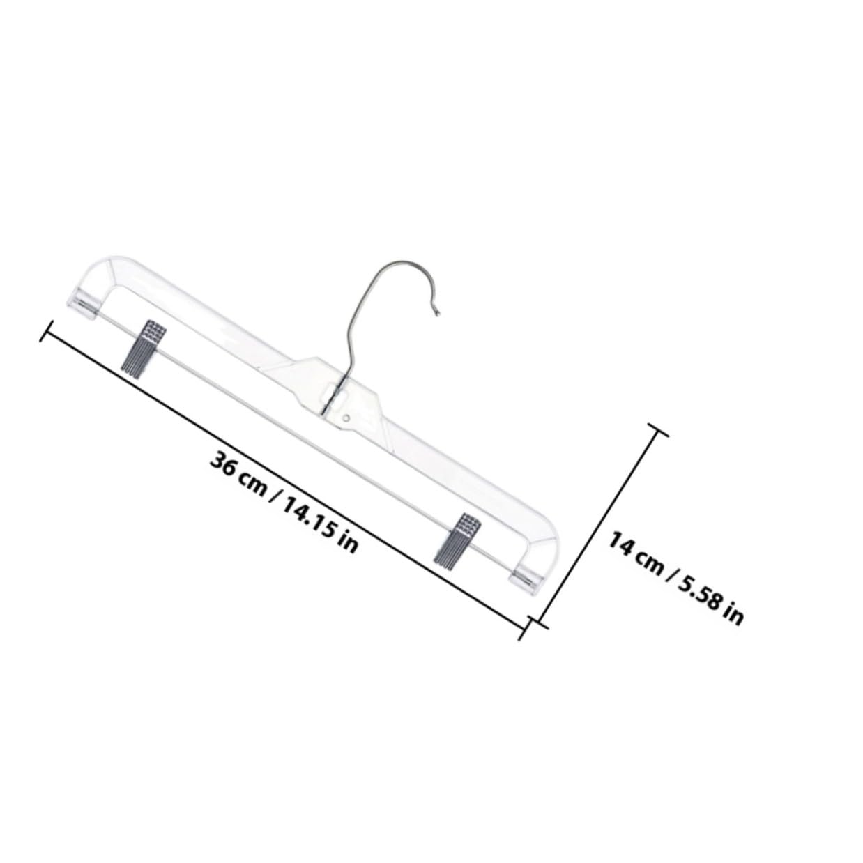 10 grucce retrattili per pantaloni con clip, design regolabile, in plastica e ferro, gancio rotante ideale per riporre abiti, pantaloni e vestiti