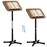 Ambielegant Floor Book Stand, No-Wobble Standing Book Stand Lectern Podium Stand with 4-Leg Base for Cookbook Music Laptop (Height Adjustment 32'-40.7')