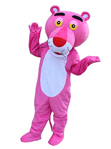 Pink Panther Mascot Costume Blue Panther Costume Panther Adult Halloween Fancy Dress (Large, Pink)