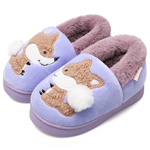 Photo 1 of Plush Warm Slippers for Girls Boys Kids Toddlers Winter Fur Lined Indoor House Home Shoes 5.5
