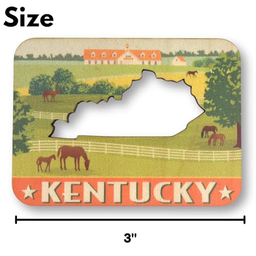Imán de madera Kentucky Horse Farm 3 x 2.25 pulgadas miniatura 5