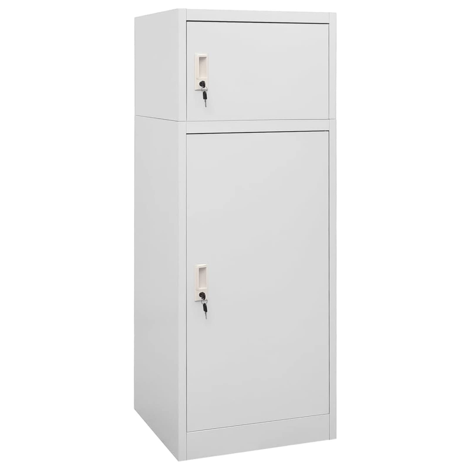 Gecheer Equestrian Saddle Cabinet with Lockable Doors - Steel, Light Grey, 53x53x140 cm - Storing Horse Tack Safely Model339600