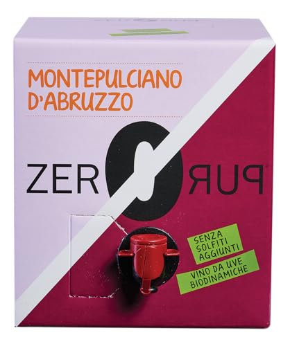 Montepulciano d'Abruzzo Senza Solfiti Aggiunti DOC Zero Puro Biologico Vegan Biodinamico in bag in box 3 litri 13,5% vol