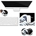 HOMKUMY Mouse Pad + Wrist Rest Support + Coaster, 3PCS Set Ergonomic Memory Foam Mousepad with Durable Anti-Slip Rubber Base for Office, Home & Easy Typing Pain Relief, Sea